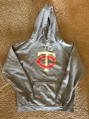 Minnesota Twins Under Armour Gray Hoodie with Red and Yellow Graphic